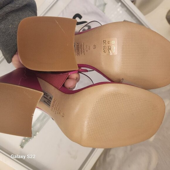 Schutz Pink Leather Block Heels. NWT. Size 8.5 - Picture 9 of 10
